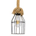 LAICO  Vintage Κρεμαστό Φωτιστικό Πλέγμα Μονόφωτο 1 x E27 IP20 Μπρούτζινο Μέταλλο με Μπεζ Σχοινί - Μ12 x Π12 x Υ100cm