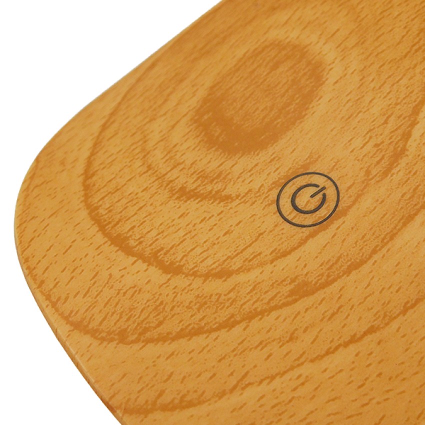 DRAPER  Επαναφορτιζόμενο USB Φωτιστικό Γραφείου LED 6 Watt Μονόφωτο Μεταλλικό σε Απόχρωση Ξύλου με Ασημί Καπέλο Λευκό Ημέρας 4500K Dimmable