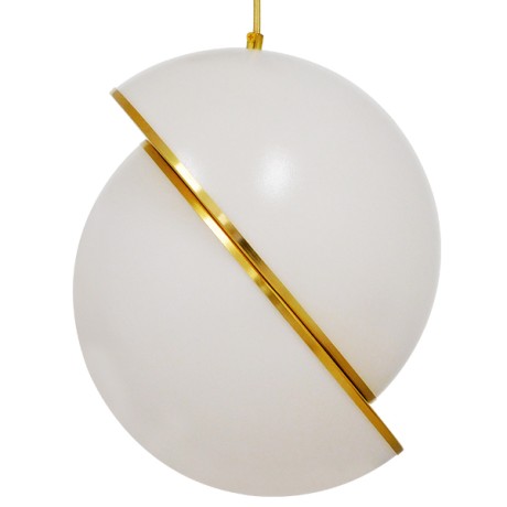 GLOBOSTAR® HUDSON  Μοντέρνο Κρεμαστό Φωτιστικό Οροφής με Ντουί 1 x E27 AC 220-240V IP20 - Λευκό & Χρυσό - Μ30 x Π30 x Υ34cm