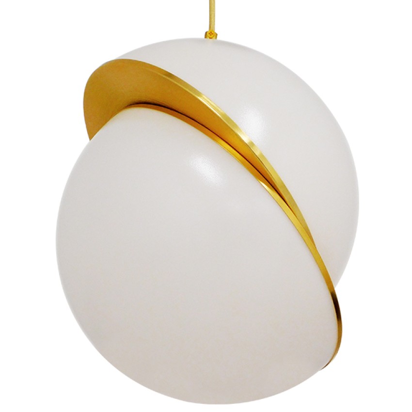 GLOBOSTAR® HUDSON  Μοντέρνο Κρεμαστό Φωτιστικό Οροφής με Ντουί 1 x E27 AC 220-240V IP20 - Λευκό & Χρυσό - Μ30 x Π30 x Υ34cm