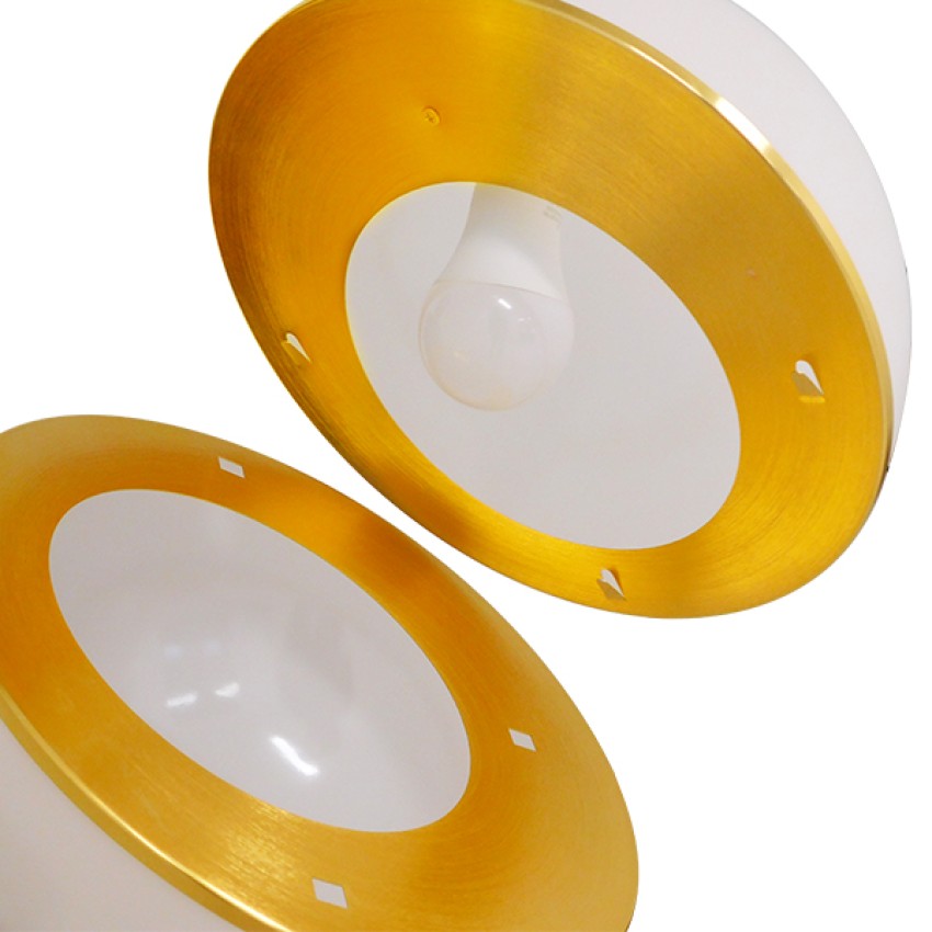 GLOBOSTAR® HUDSON  Μοντέρνο Κρεμαστό Φωτιστικό Οροφής με Ντουί 1 x E27 AC 220-240V IP20 - Λευκό & Χρυσό - Μ30 x Π30 x Υ34cm