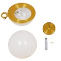 GLOBOSTAR® HUDSON  Μοντέρνο Κρεμαστό Φωτιστικό Οροφής με Ντουί 1 x E27 AC 220-240V IP20 - Λευκό & Χρυσό - Μ30 x Π30 x Υ34cm