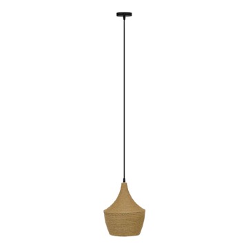 SHANGHAI ROPE  Boho Κρεμαστό Φωτιστικό Καμπάνα Μονόφωτο 1 x E27 IP20 Μπεζ Σχοινί - Μ24 x Π24 x Υ30cm