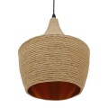 SHANGHAI ROPE  Boho Κρεμαστό Φωτιστικό Καμπάνα Μονόφωτο 1 x E27 IP20 Μπεζ Σχοινί - Μ24 x Π24 x Υ30cm