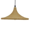 SHANGHAI ROPE  Boho Κρεμαστό Φωτιστικό Καμπάνα Μονόφωτο 1 x E27 IP20 Μπεζ Σχοινί - Μ37 x Π37 x Υ20cm