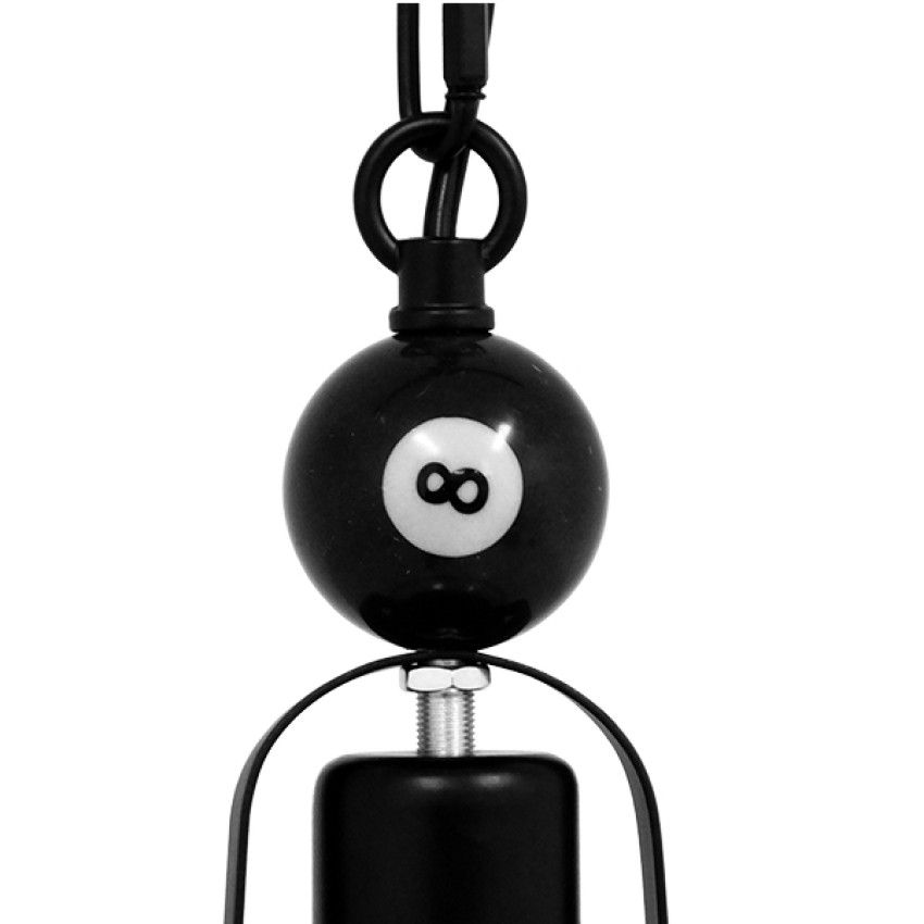 BILLIARD  Vintage Κρεμαστό Φωτιστικό Καμπάνα Μονόφωτο 1 x E27 IP20 Mαύρο Μέταλλο με Μελί Γυαλί - Μ25 x Π25 x Υ29cm