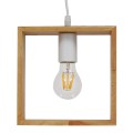 ELISE  Μοντέρνο Κρεμαστό Φωτιστικό Οροφής Μονόφωτο 1 x E27 IP20 Μπεζ Ξύλο - Μ20 x Π8 x Υ23cm