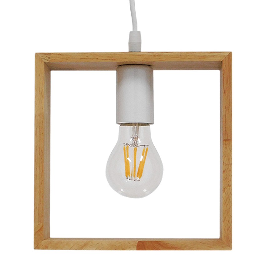 ELISE  Μοντέρνο Κρεμαστό Φωτιστικό Οροφής Μονόφωτο 1 x E27 IP20 Μπεζ Ξύλο - Μ20 x Π8 x Υ23cm