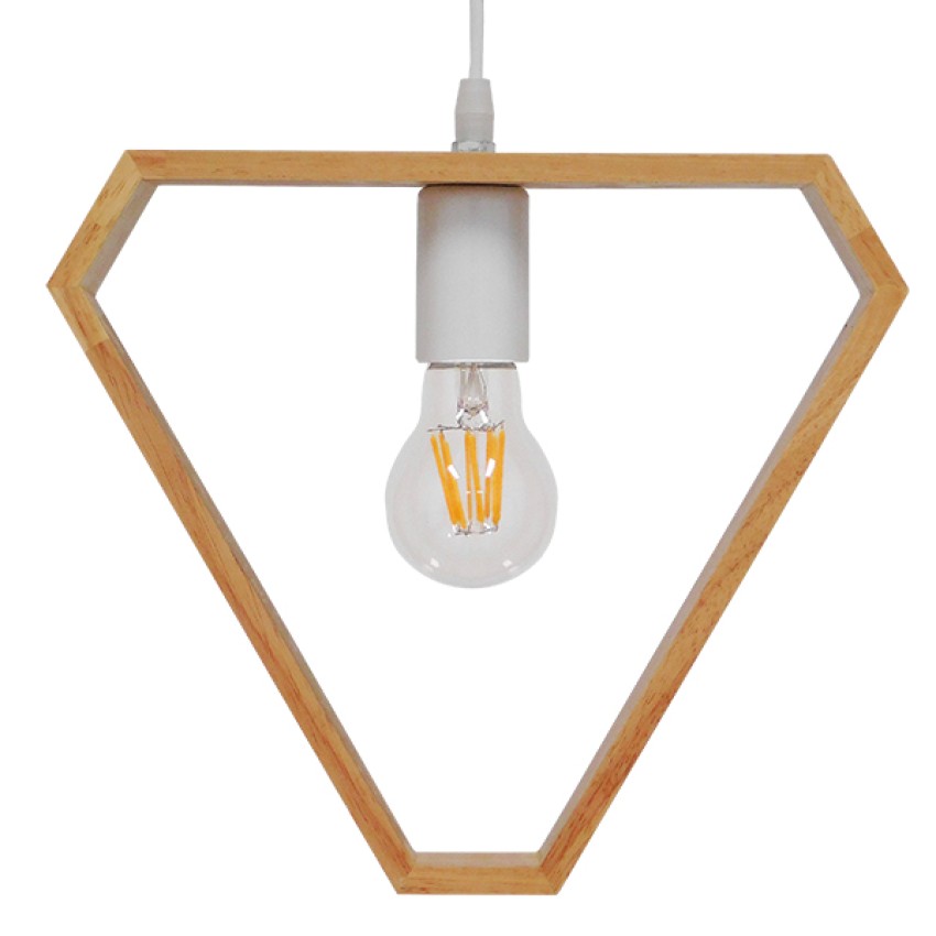 ELISE  Μοντέρνο Κρεμαστό Φωτιστικό Οροφής Μονόφωτο 1 x E27 IP20 Μπεζ Ξύλο - Μ29 x Π8 x Υ28cm