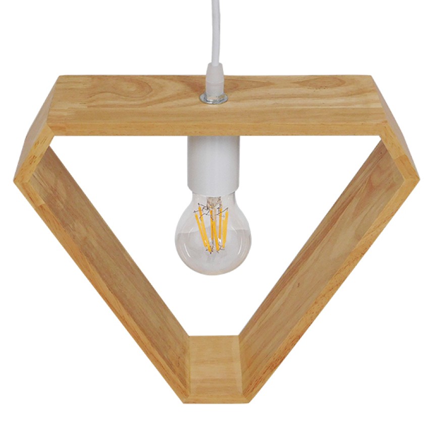 ELISE  Μοντέρνο Κρεμαστό Φωτιστικό Οροφής Μονόφωτο 1 x E27 IP20 Μπεζ Ξύλο - Μ29 x Π8 x Υ28cm