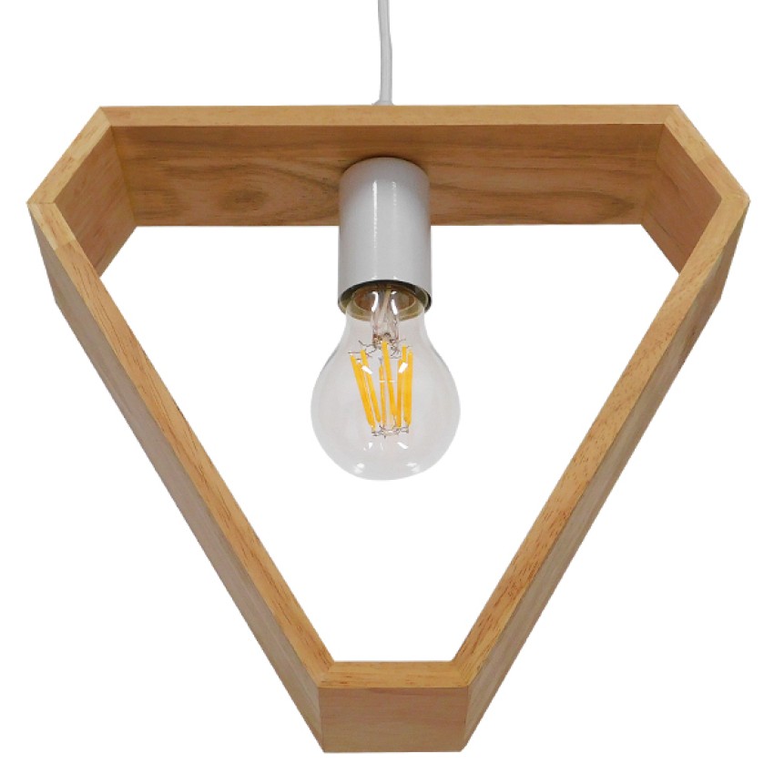 ELISE  Μοντέρνο Κρεμαστό Φωτιστικό Οροφής Μονόφωτο 1 x E27 IP20 Μπεζ Ξύλο - Μ29 x Π8 x Υ28cm