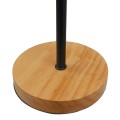 HONOR ROUND  Μοντέρνο Επιτραπέζιο Φωτιστικό Πορτατίφ Μονόφωτο Μαύρο Μεταλλικό με Ξύλινη Βάση Δρυς Φ20 x Υ42cm