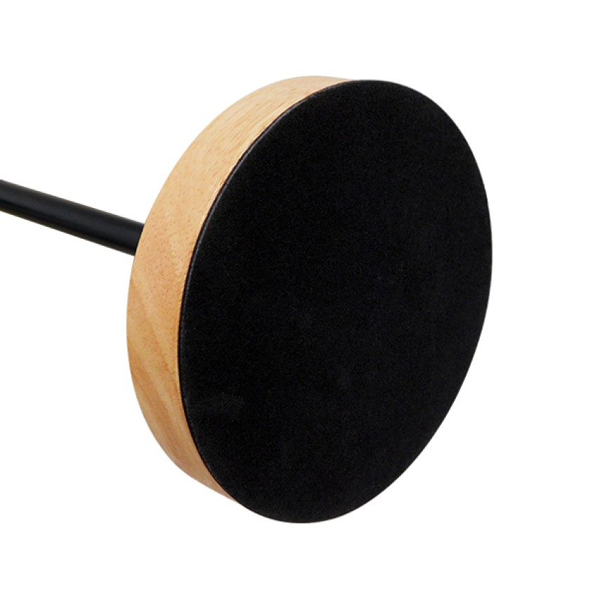 HONOR ROUND  Μοντέρνο Επιτραπέζιο Φωτιστικό Πορτατίφ Μονόφωτο Μαύρο Μεταλλικό με Ξύλινη Βάση Δρυς Φ20 x Υ42cm