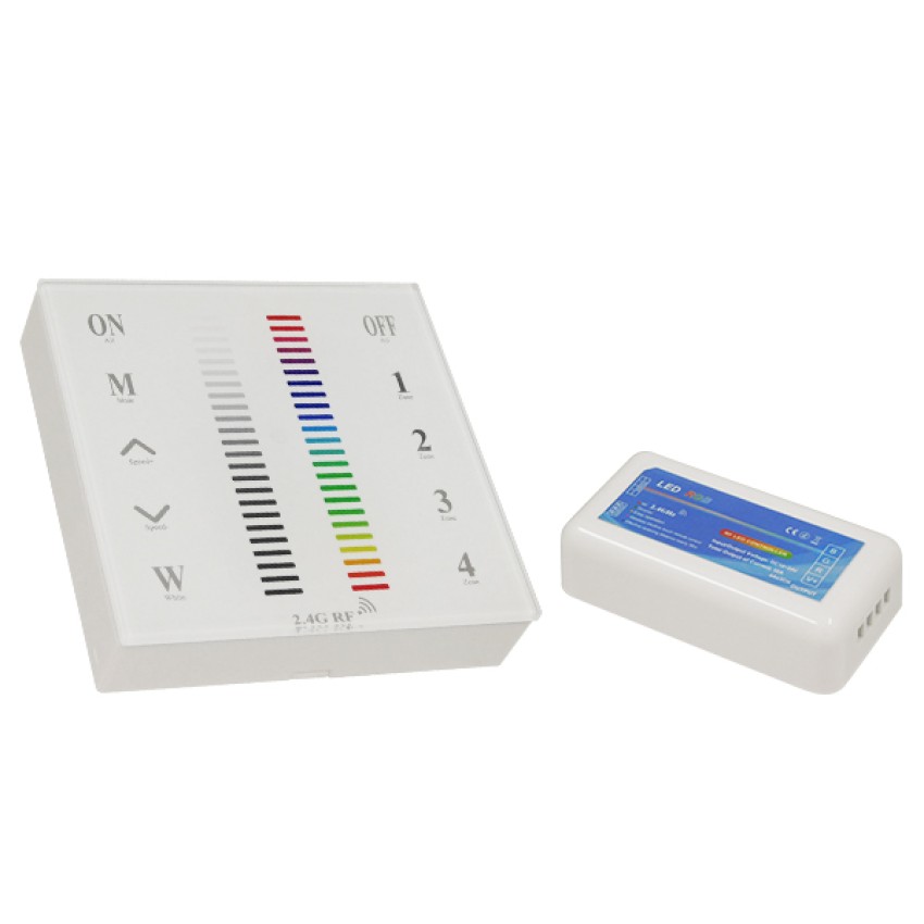Ασύρματος LED RGB Controller με Χειριστήριο Τοίχου Αφής 2.4G RF 12v (144w) - 24v (288w) DC για Ένα Group