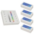 Ασύρματος LED RGB Controller με Χειριστήριο Τοίχου Αφής 2.4G RF 12v (576w) - 24v (1152w) DC για Τέσσερα Group
