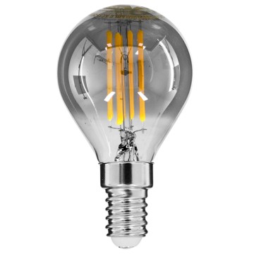 Λάμπα E14 G45 Γλομπάκι LED FILAMENT 4W 400 lm 320° AC 85-265V Edison Retro με Φιμέ Γυαλί Θερμό Λευκό 2700 K Dimmable