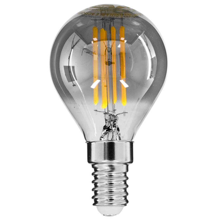 Λάμπα E14 G45 Γλομπάκι LED FILAMENT 4W 400 lm 320° AC 85-265V Edison Retro με Φιμέ Γυαλί Θερμό Λευκό 2700 K Dimmable