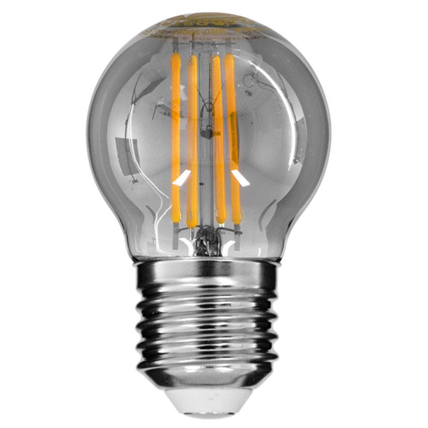 Λάμπα E27 G45 Γλομπάκι LED LONG FILAMENT 6W 600 lm 320° AC 85-265V Edison Retro με Φιμέ Γυαλί Θερμό Λευκό 2700 K Dimmable
