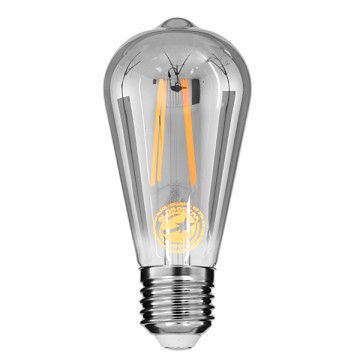 Λάμπα E27 ST64 Αχλάδι LED LONG FILAMENT 10W 1000 lm 320° AC 85-265V Edison Retro με Φιμέ Γυαλί Θερμό Λευκό 2700 K Dimmable