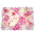 Συνθετικό Πάνελ Λουλουδιών - Κάθετος Κήπος Τριαντάφυλλο - Ορτανσία - Βιολέτα Μ60 x Υ40 x Π7cm