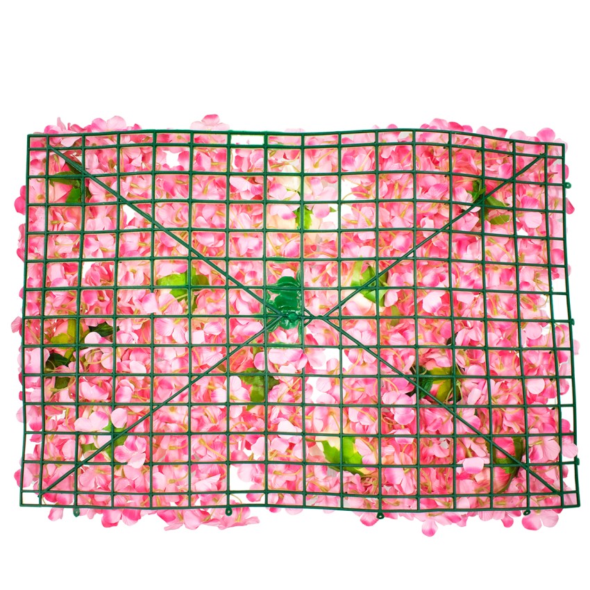 Συνθετικό Πάνελ Λουλουδιών - Κάθετος Κήπος Τριαντάφυλλο - Ορτανσία Μ60 x Υ40 x Π7cm