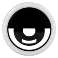 Selfie Ring Light LED SMD 2W 200 lm Μαύρο Σώμα με Ενσωματωμένη Επαναφορτιζόμενη Μπαταρία 500mAh & Καλώδιο Φόρτισης Micro USB Ψυχρό Λευκό 6000 K για Κινητό Τηλέφωνο και Tablet Φ8.5 x Υ2.5cm
