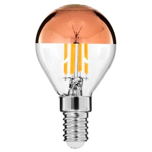 Λάμπα E14 G45 Γλομπάκι με Ανεστραμμένο Χάλκινο Καθρέπτη LED FILAMENT 4W 420 lm 320° AC 85-265V Edison Retro με Διάφανο-Χάκλινο Γυαλί Ultra Θερμό Λευκό 2200 K Dimmable Λάμπα E14 G45 Γλομπάκι με Ανεστραμμένο Χάλκινο Καθρέπτη LED FILAMENT 4W 420 lm 320° AC 85-265V Edison Retro με Διάφανο-Χάκλινο Γυαλί Ultra Θερμό Λευκό 2200 K Dimmable