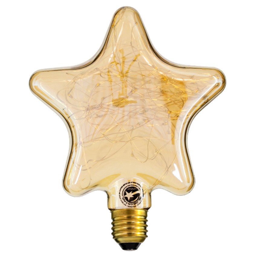 Λάμπα E27 DSC125 Deco Star SMD LED Copper String 2W 150 lm 320° AC 85-265V Edison Retro με Μελί Γυαλί Ultra Θερμό Λευκό 2200 K