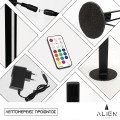 ALIEN Design DIVA Μοντέρνο Minimal Nordic Μεταλλικό Φωτιστικό Επιτραπέζιο - Πορτατίφ - Λαμπατέρ Μαύρο LED 10W 1500lm με Ασύρματο Χειριστήριο RF & Dimmer IP20 Πολύχρωμο RGBW Ψηφιακή με Τρεχούμενα Εφέ  Μ3 x Π1.6 x Υ50cm