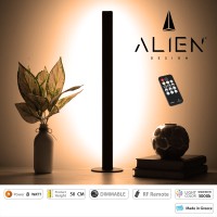 ALIEN Design DIVA Μοντέρνο Minimal Nordic Μεταλλικό Φωτιστικό Επιτραπέζιο - Πορτατίφ - Λαμπατέρ Μαύρο LED 8W 960lm με Ασύρματο Χειριστήριο RF & Dimmer IP20 Θερμό Λευκό 3000K Μ3 x Π1.6 x Υ50cm