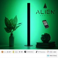 ALIEN Design DIVA Μοντέρνο Minimal Nordic Μεταλλικό Φωτιστικό Επιτραπέζιο - Πορτατίφ - Λαμπατέρ Μαύρο LED 8W 800lm με Ασύρματο Χειριστήριο RF & Dimmer IP20 Πράσινο Μ3 x Π1.6 x Υ50cm