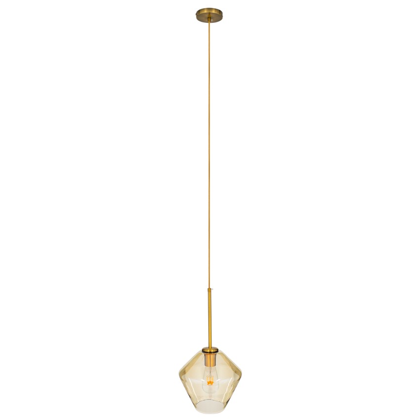 AMARIS Μοντέρνο Κρεμαστό Φωτιστικό Ανάρτηση Μονόφωτο 1 x E27 IP20 Μελί Γυαλί με Χρυσό Μέταλλο - Μ22 x Π22 x Y22cm AMARIS Μοντέρνο Κρεμαστό Φωτιστικό Ανάρτηση Μονόφωτο 1 x E27 IP20 Μελί Γυαλί με Χρυσό Μέταλλο - Μ22 x Π22 x Y22cm