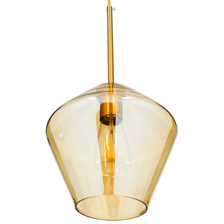 AMARIS Μοντέρνο Κρεμαστό Φωτιστικό Ανάρτηση Μονόφωτο 1 x E27 IP20 Μελί Γυαλί με Χρυσό Μέταλλο - Μ22 x Π22 x Y22cm AMARIS Μοντέρνο Κρεμαστό Φωτιστικό Ανάρτηση Μονόφωτο 1 x E27 IP20 Μελί Γυαλί με Χρυσό Μέταλλο - Μ22 x Π22 x Y22cm