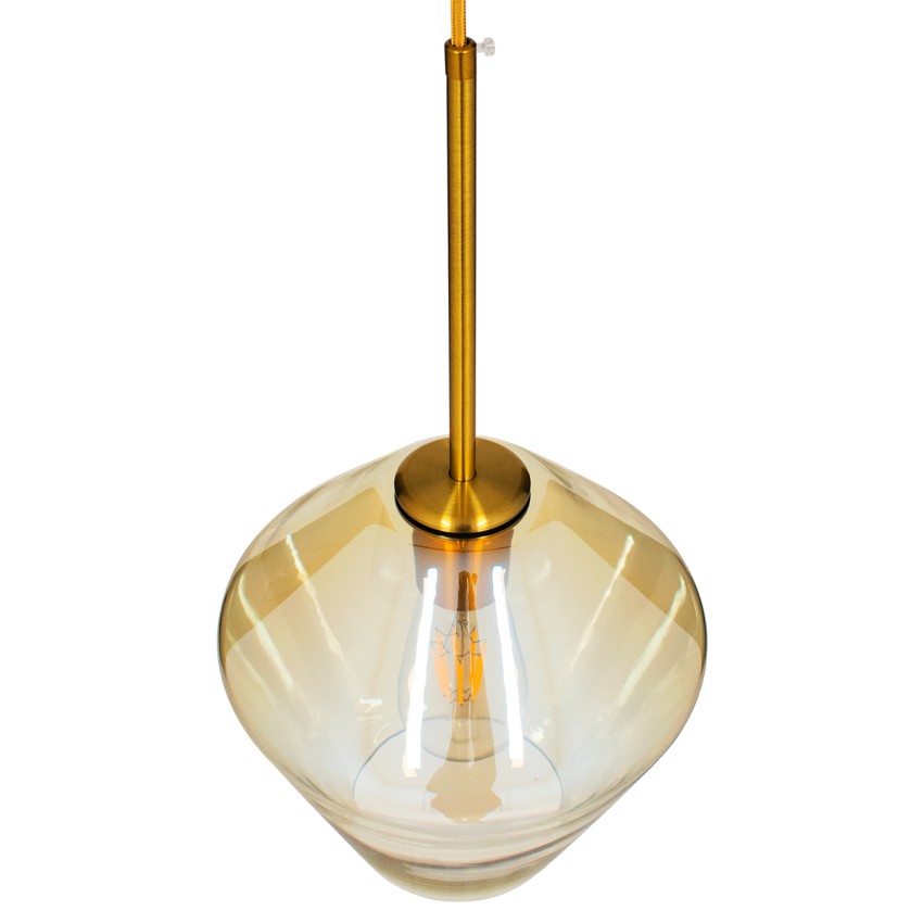 AMARIS Μοντέρνο Κρεμαστό Φωτιστικό Ανάρτηση Μονόφωτο 1 x E27 IP20 Μελί Γυαλί με Χρυσό Μέταλλο - Μ22 x Π22 x Y22cm AMARIS Μοντέρνο Κρεμαστό Φωτιστικό Ανάρτηση Μονόφωτο 1 x E27 IP20 Μελί Γυαλί με Χρυσό Μέταλλο - Μ22 x Π22 x Y22cm