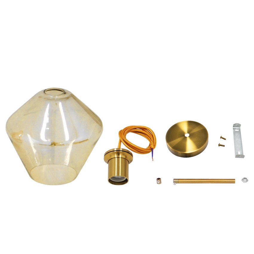 AMARIS Μοντέρνο Κρεμαστό Φωτιστικό Ανάρτηση Μονόφωτο 1 x E27 IP20 Μελί Γυαλί με Χρυσό Μέταλλο - Μ22 x Π22 x Y22cm AMARIS Μοντέρνο Κρεμαστό Φωτιστικό Ανάρτηση Μονόφωτο 1 x E27 IP20 Μελί Γυαλί με Χρυσό Μέταλλο - Μ22 x Π22 x Y22cm