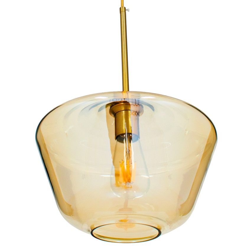 AMARIS Μοντέρνο Κρεμαστό Φωτιστικό Ανάρτηση Μονόφωτο 1 x E27 IP20 Μελί Γυαλί με Χρυσό Μέταλλο - Μ30 x Π30 x Y22cm AMARIS Μοντέρνο Κρεμαστό Φωτιστικό Ανάρτηση Μονόφωτο 1 x E27 IP20 Μελί Γυαλί με Χρυσό Μέταλλο - Μ30 x Π30 x Y22cm
