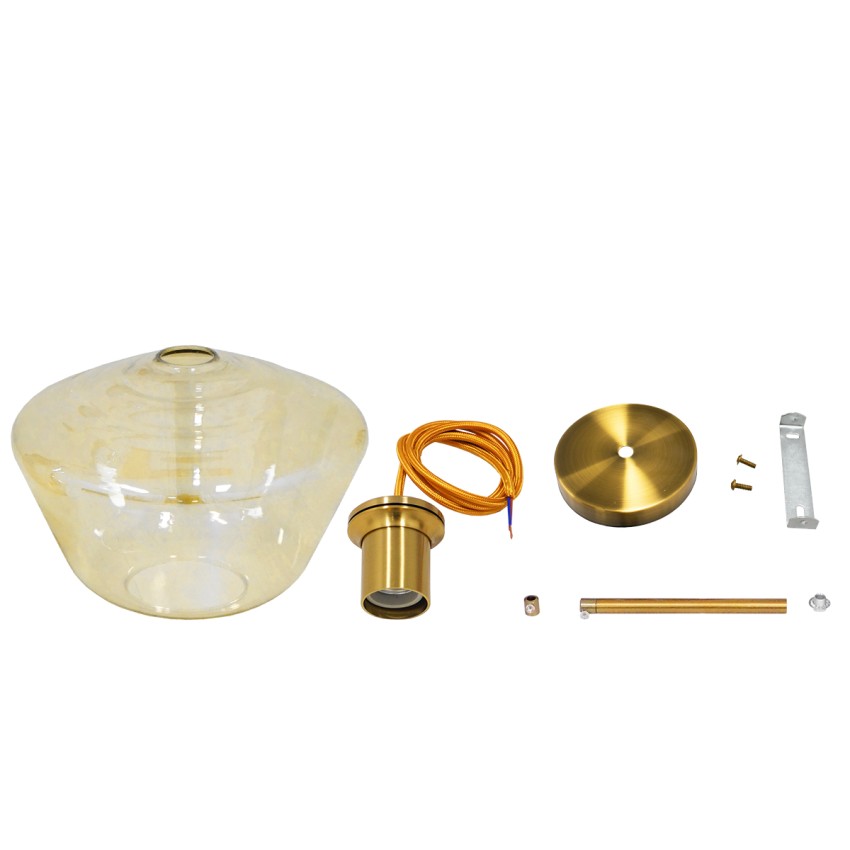 AMARIS Μοντέρνο Κρεμαστό Φωτιστικό Ανάρτηση Μονόφωτο 1 x E27 IP20 Μελί Γυαλί με Χρυσό Μέταλλο - Μ30 x Π30 x Y22cm AMARIS Μοντέρνο Κρεμαστό Φωτιστικό Ανάρτηση Μονόφωτο 1 x E27 IP20 Μελί Γυαλί με Χρυσό Μέταλλο - Μ30 x Π30 x Y22cm