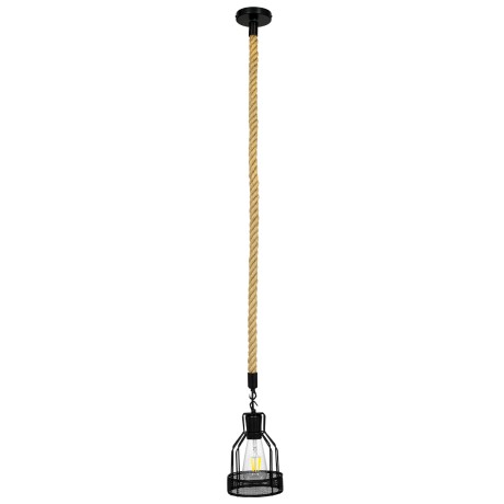 GLOBOSTAR® MASON  Vintage Κρεμαστό Φωτιστικό Οροφής με Ντουί 1 x E27 AC 220-240V IP20 - Μαύρο & Μπεζ - Μ15 x Π15 x Υ24cm