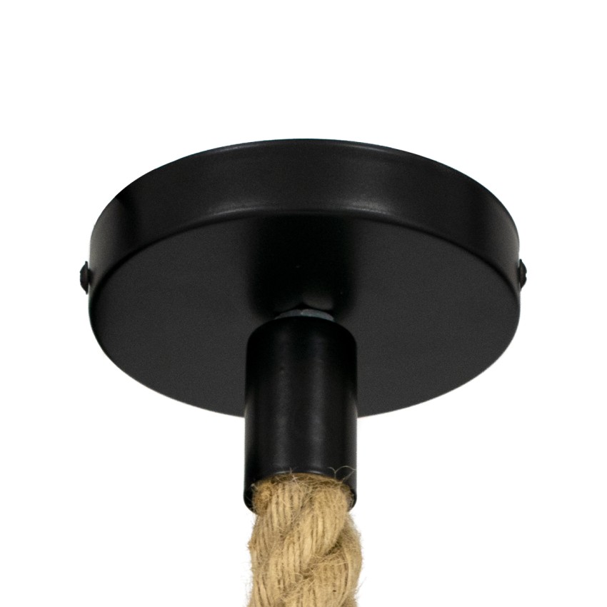 GLOBOSTAR® MASON  Vintage Κρεμαστό Φωτιστικό Οροφής με Ντουί 1 x E27 AC 220-240V IP20 - Μαύρο & Μπεζ - Μ15 x Π15 x Υ24cm