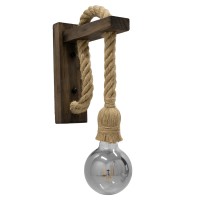 GLOBOSTAR® KENSI  Boho Φωτιστικό Τοίχου - Απλίκα με Ντουί 1 x E27 AC 220-240V IP20 - Καφέ & Μπεζ - Μ7 x Π19 x Υ28cm