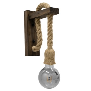 GLOBOSTAR® KENSI  Boho Φωτιστικό Τοίχου - Απλίκα με Ντουί 1 x E27 AC 220-240V IP20 - Καφέ & Μπεζ - Μ7 x Π19 x Υ28cm