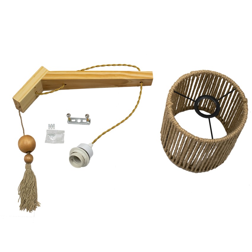 GLOBOSTAR® CASTI  Vintage Φωτιστικό Τοίχου - Απλίκα με Ντουί 1 x E27 AC 220-240V IP20 - Μπέζ - Μ19 x Π35 x Υ85cm