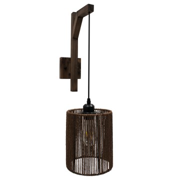 GLOBOSTAR® CASTI  Boho Φωτιστικό Τοίχου - Απλίκα με Ντουί 1 x E27 AC 220-240V IP20 - Καφέ - Μ18 x Π30 x Υ75cm