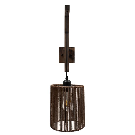 GLOBOSTAR® CASTI  Boho Φωτιστικό Τοίχου - Απλίκα με Ντουί 1 x E27 AC 220-240V IP20 - Καφέ - Μ18 x Π30 x Υ75cm