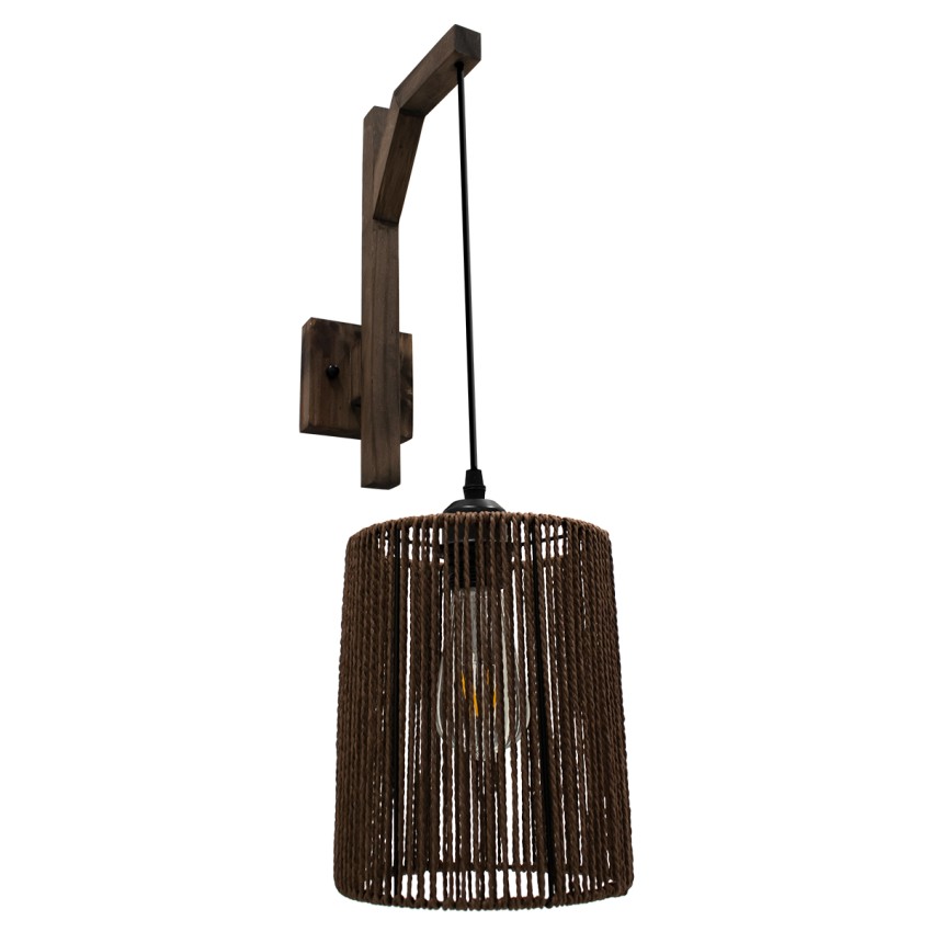 GLOBOSTAR® CASTI  Boho Φωτιστικό Τοίχου - Απλίκα με Ντουί 1 x E27 AC 220-240V IP20 - Καφέ - Μ18 x Π30 x Υ75cm