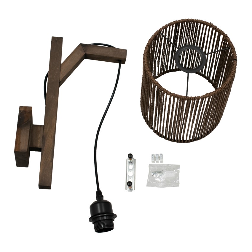 GLOBOSTAR® CASTI  Boho Φωτιστικό Τοίχου - Απλίκα με Ντουί 1 x E27 AC 220-240V IP20 - Καφέ - Μ18 x Π30 x Υ75cm