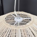 MALIBU  Boho Κρεμαστό Φωτιστικό Πλέγμα Μονόφωτο 1 x E27 IP20 Μπεζ Ξύλο - Μ100 x Π100 x Y86cm
