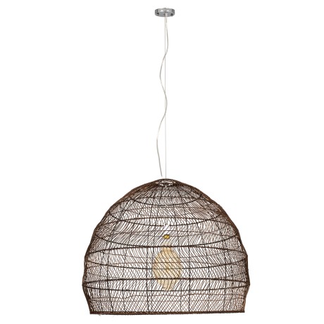GLOBOSTAR® MALIBU  Boho Κρεμαστό Φωτιστικό Οροφής με Ντουί 1 x E27 AC 220-240V IP20 - Καφέ - Μ100 x Π100 x Y86cm