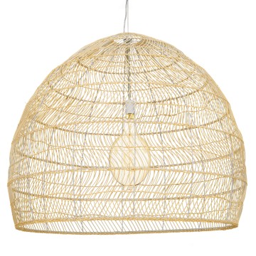 GLOBOSTAR® MALIBU  Boho Κρεμαστό Φωτιστικό Οροφής με Ντουί 1 x E27 AC 220-240V IP20 - Μπεζ - Μ100 x Π100 x Y86cm