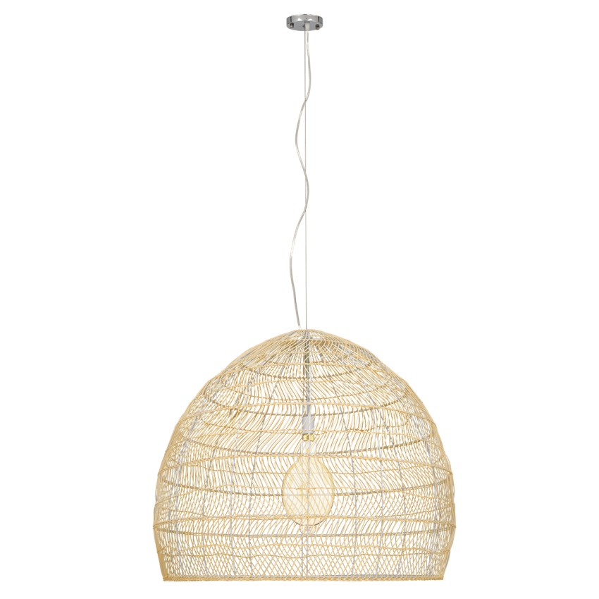 GLOBOSTAR® MALIBU  Boho Κρεμαστό Φωτιστικό Οροφής με Ντουί 1 x E27 AC 220-240V IP20 - Μπεζ - Μ100 x Π100 x Y86cm
